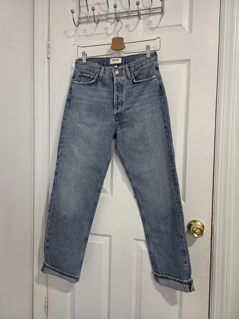 AGOLDE Light Blue Relaxed Straight Jeans Women